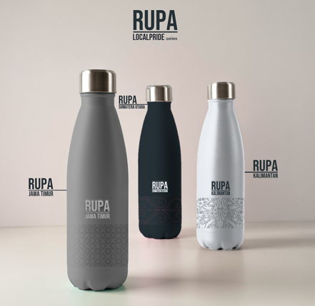 Koleksi tumbler RUPA yang memiliki motif budaya dari daerah yang berbeda.